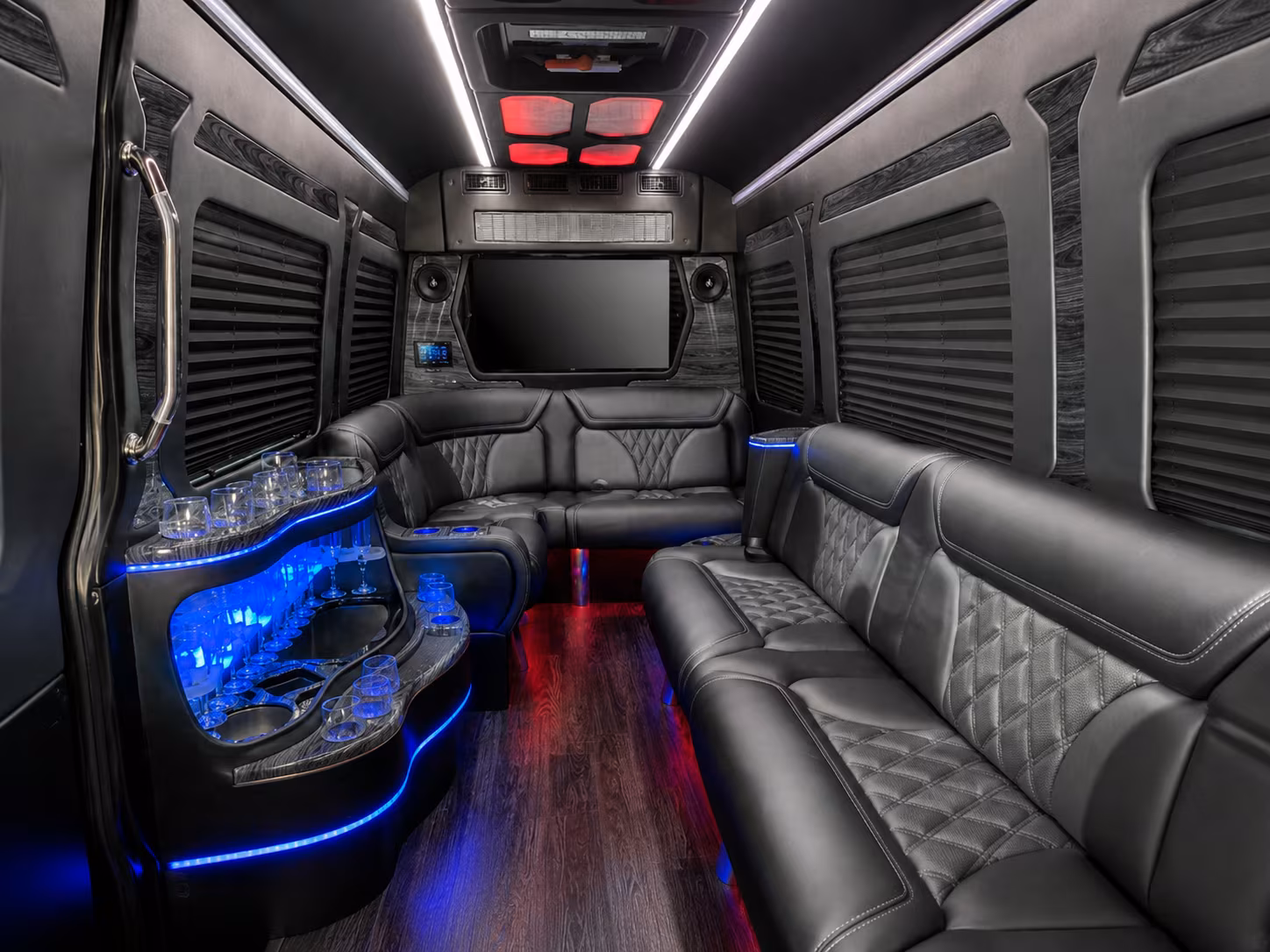 sterling heights 40 passenger party bus inside