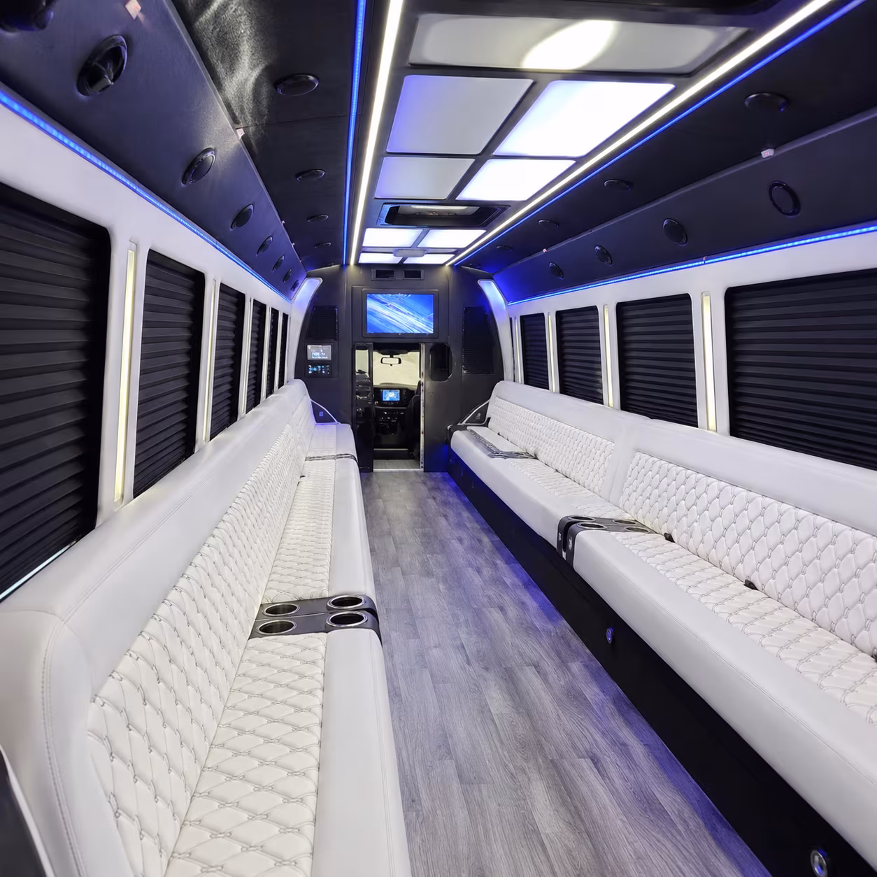 sterling heights party bus rental interior